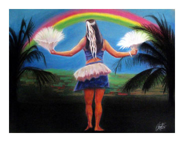 This small image of the Polynesian Otea & Aparima pastel painting links to the main page that contains details about and a link to buy a giclée of this painting.